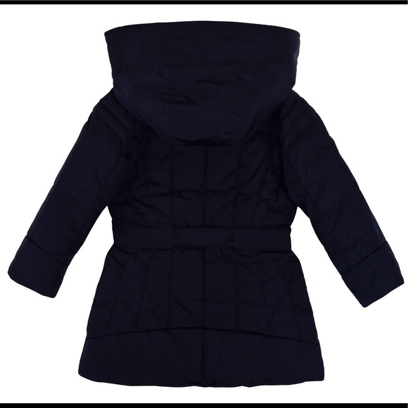 Girls Black Down Padded Coat - Picture 2 of 4